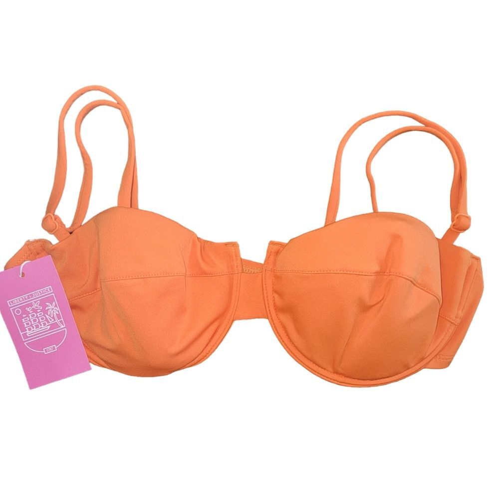 Liberty & Justice Nwt Orange Underwire Bikini top Size Large